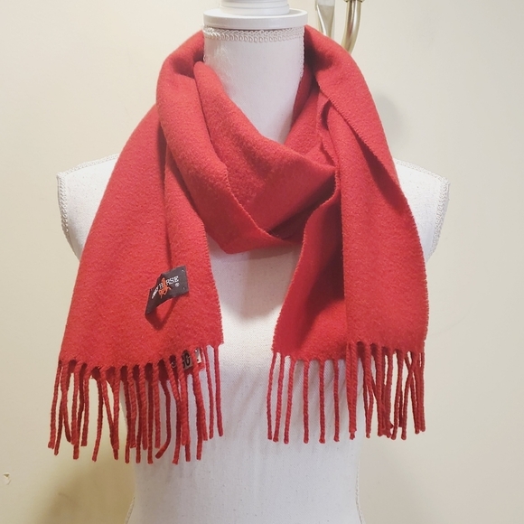 CRAZY HORSE women's red Fringed Scarf - Picture 6 of 6